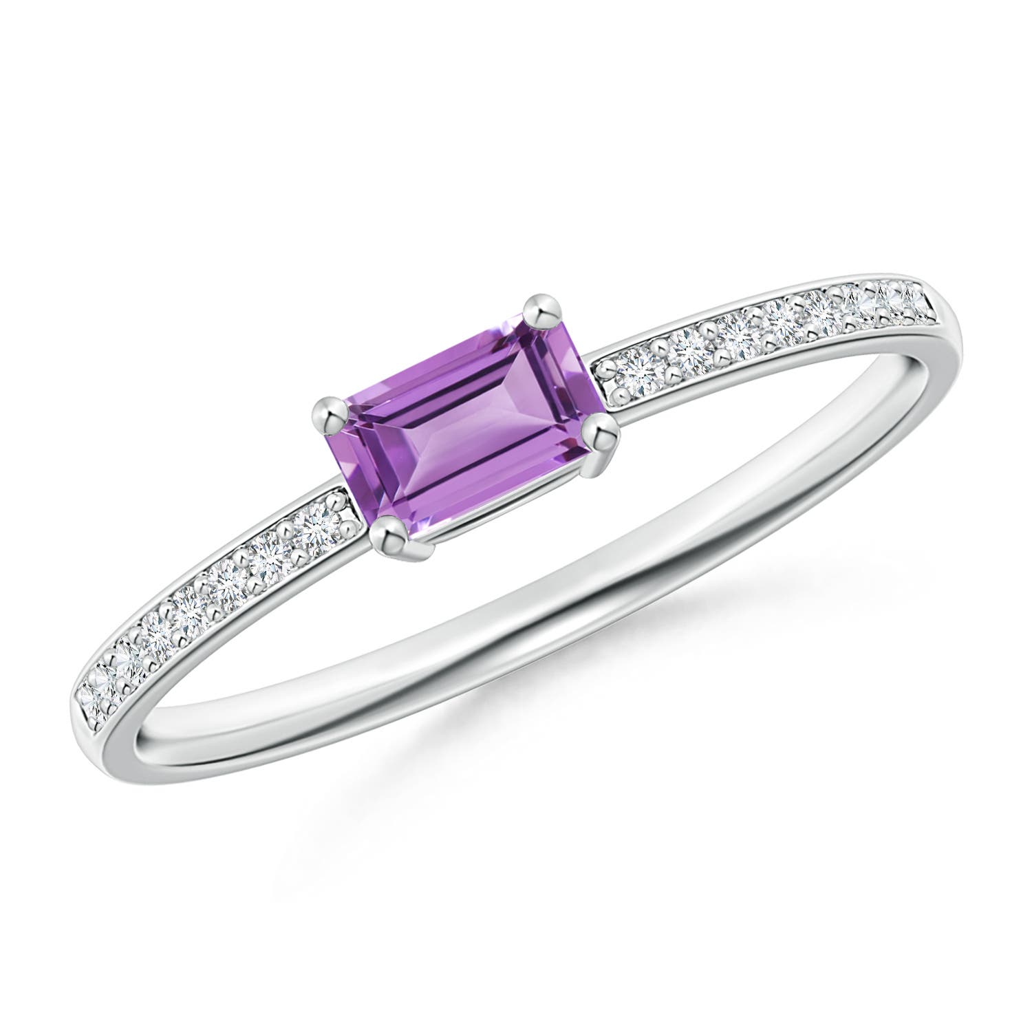 A - Amethyst / 0.33 CT / 14 KT White Gold