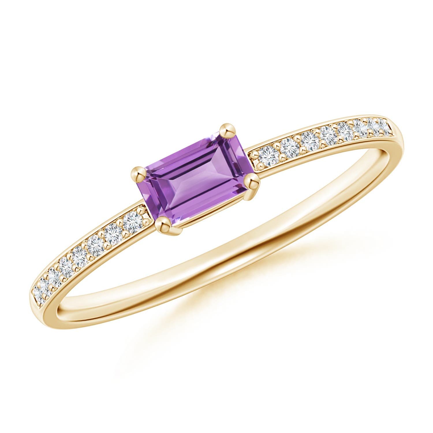 A - Amethyst / 0.33 CT / 14 KT Yellow Gold