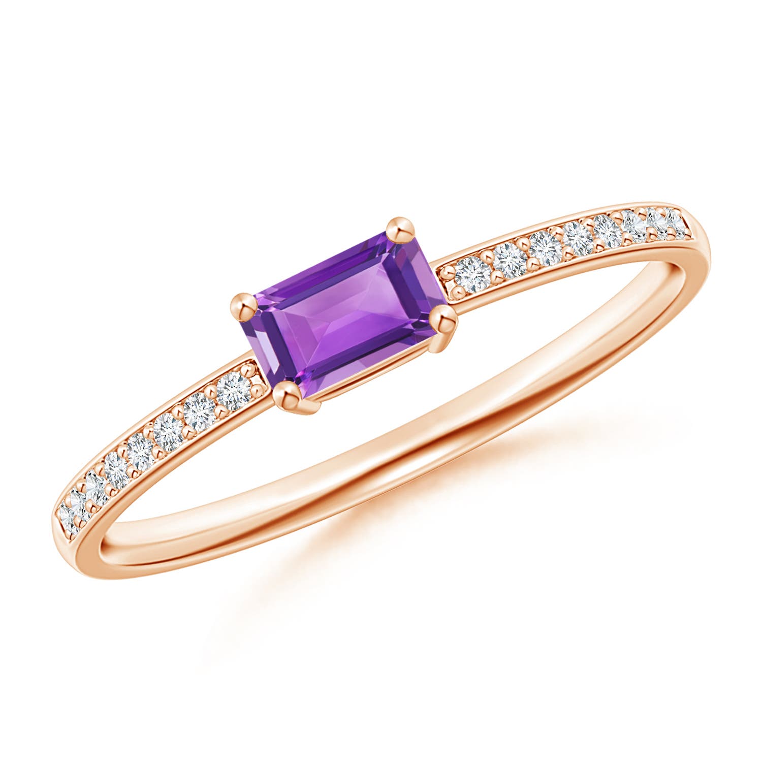 AA - Amethyst / 0.33 CT / 14 KT Rose Gold