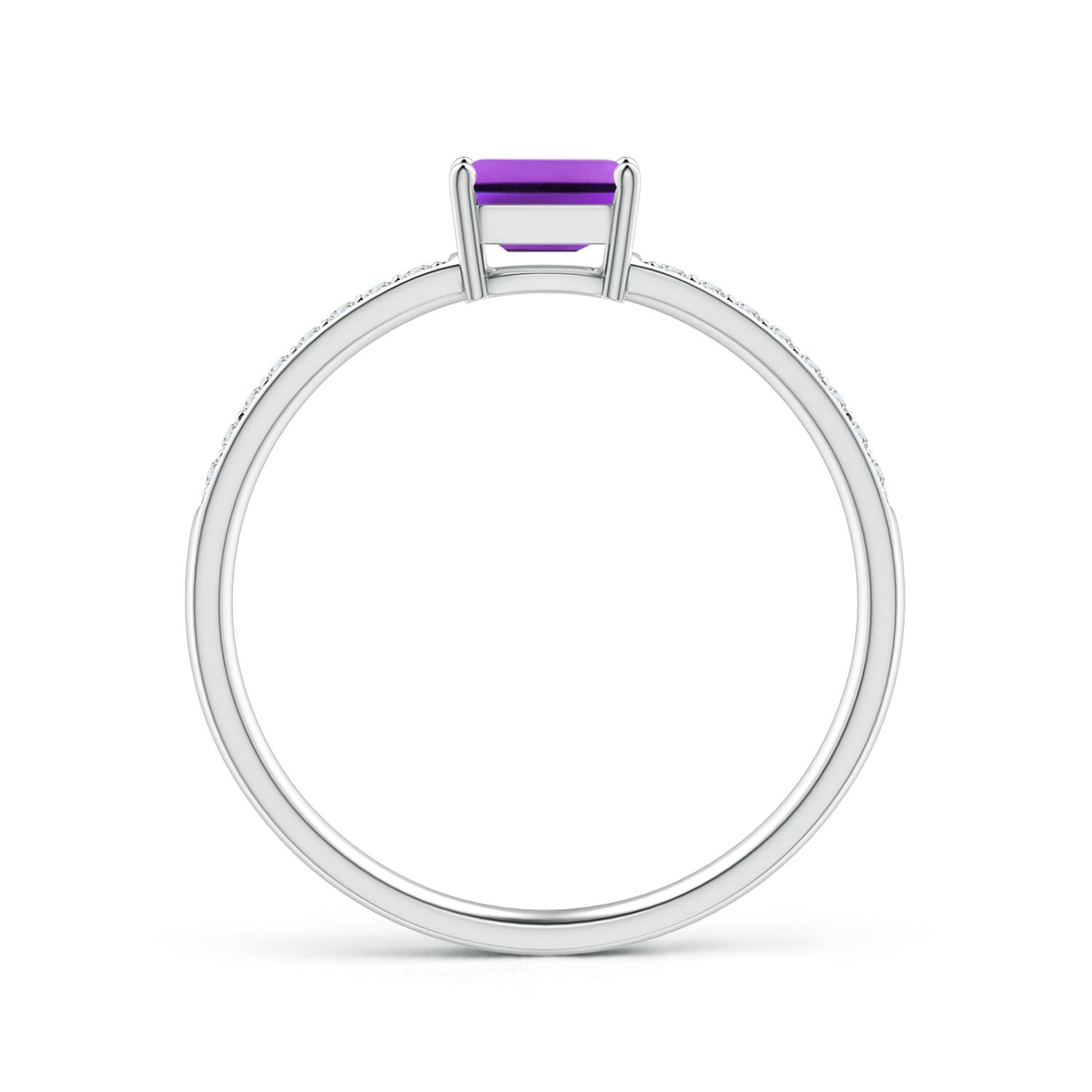 AAA - Amethyst / 0.33 CT / 14 KT White Gold