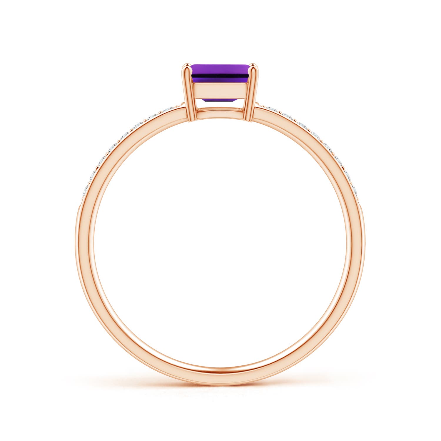 AAAA - Amethyst / 0.33 CT / 14 KT Rose Gold