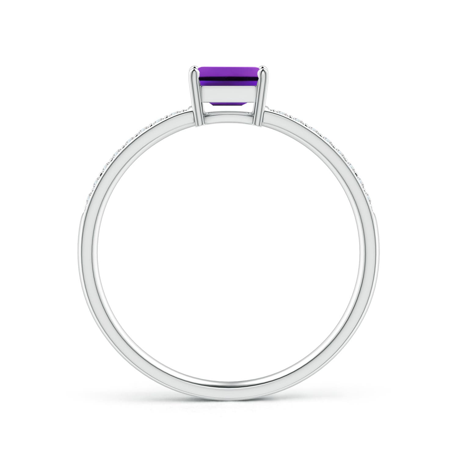 AAAA - Amethyst / 0.33 CT / 14 KT White Gold