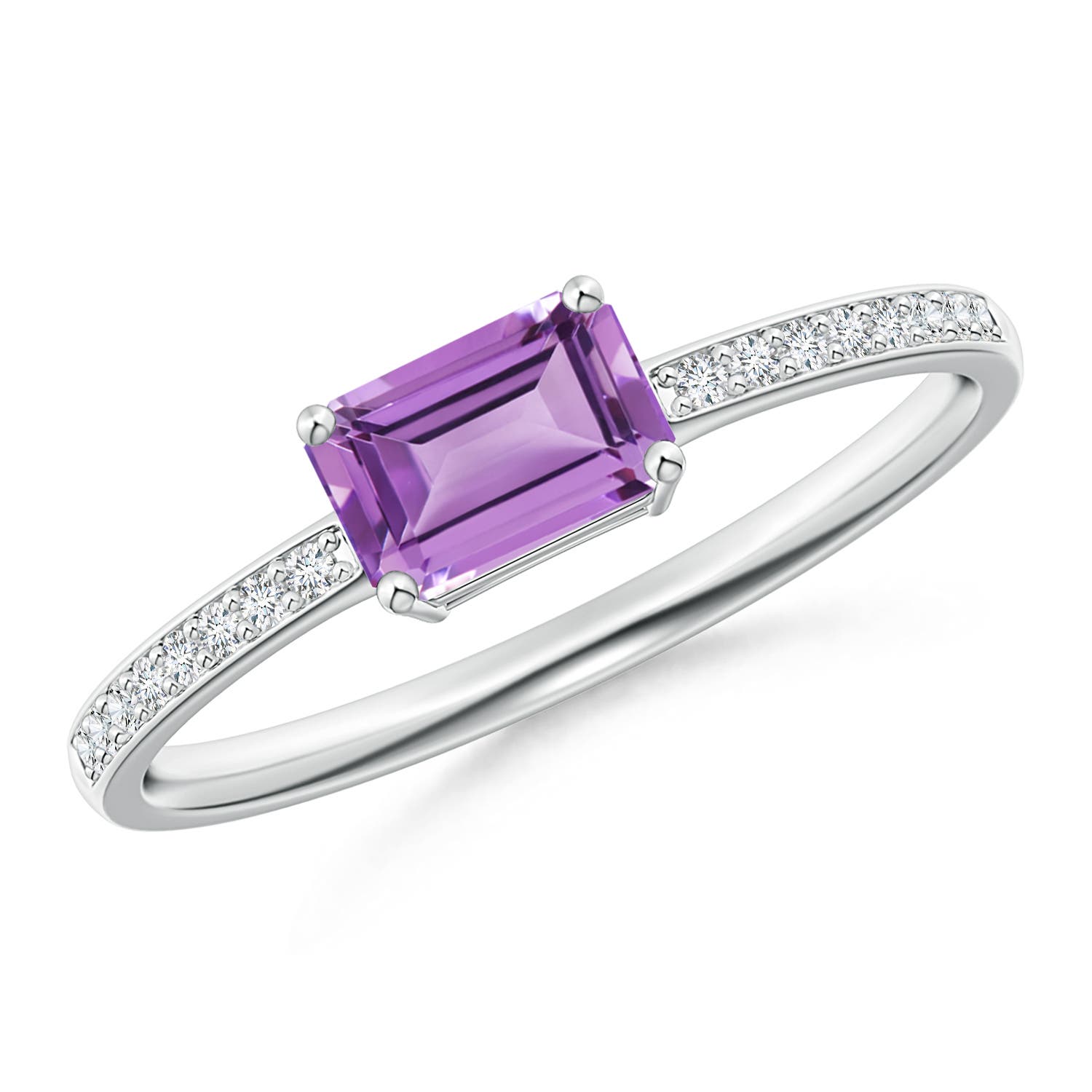 A - Amethyst / 0.63 CT / 14 KT White Gold