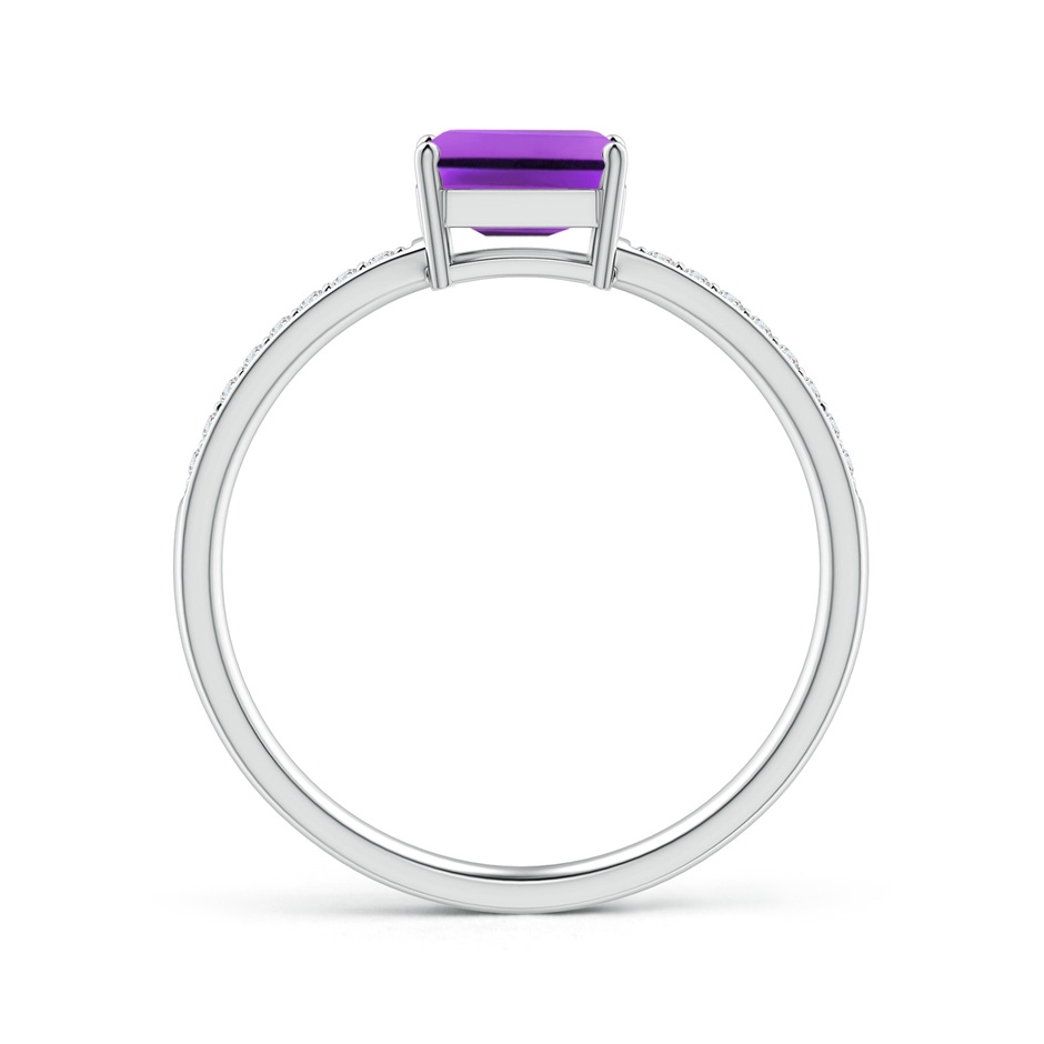 6x4mm AAA East-West Emerald-Cut Amethyst Solitaire Ring in White Gold side-1