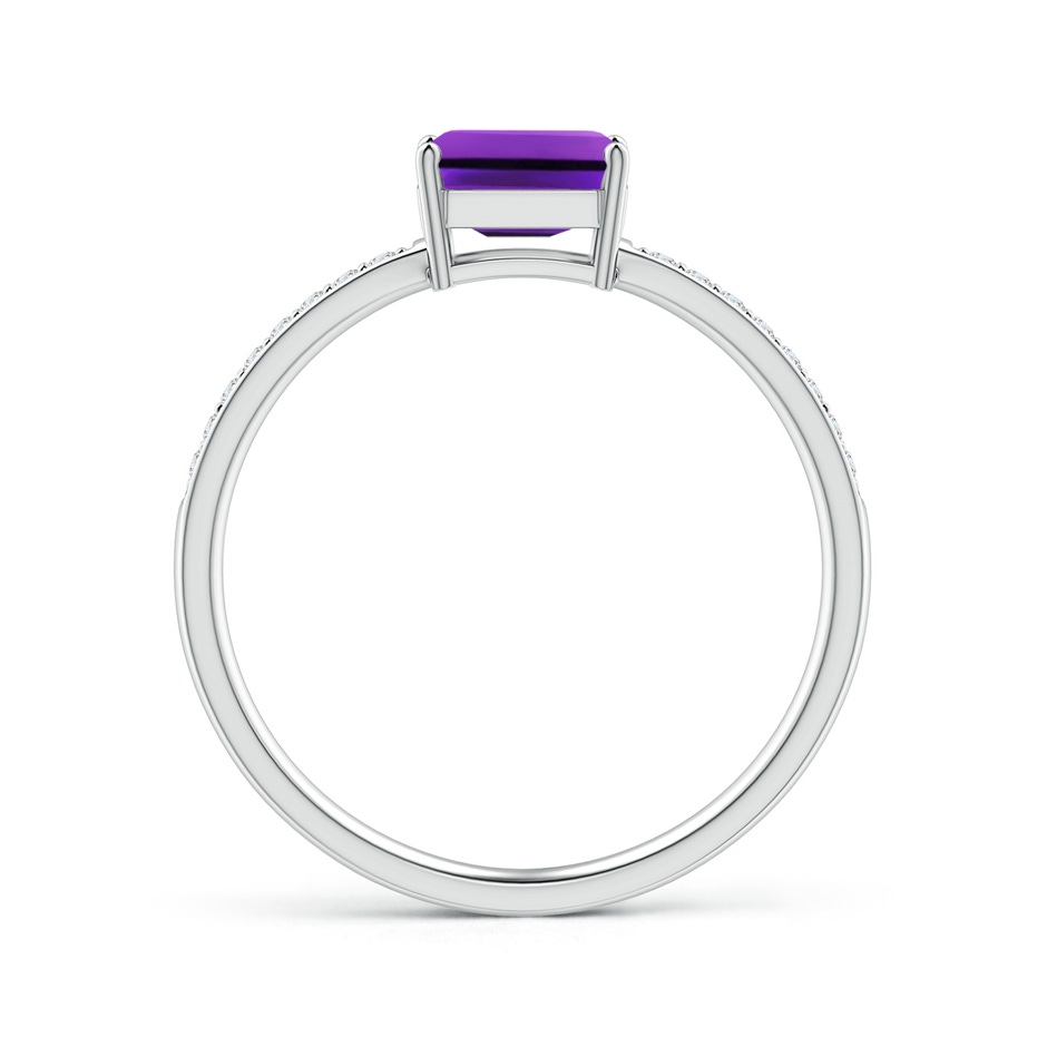 6x4mm AAAA East-West Emerald-Cut Amethyst Solitaire Ring in White Gold side-1