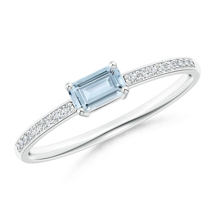 A - Aquamarine / 0.33 CT / 14 KT White Gold