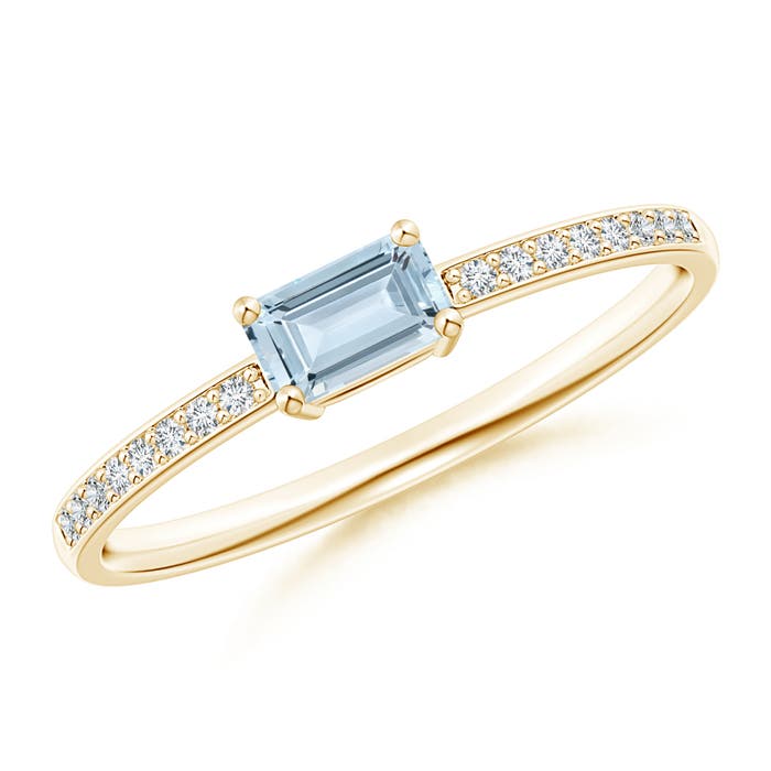 A - Aquamarine / 0.33 CT / 14 KT Yellow Gold