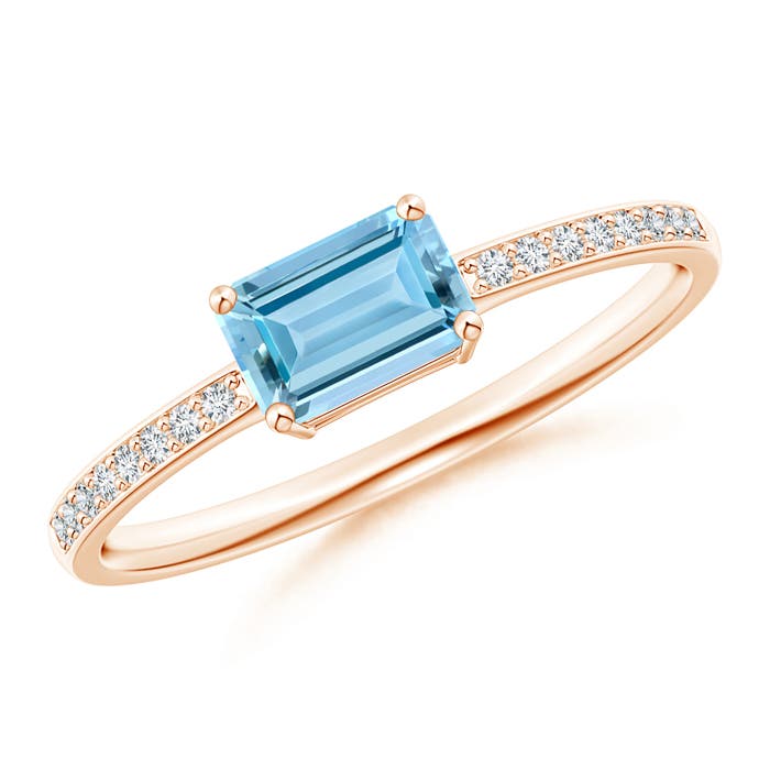 AAAA - Aquamarine / 0.58 CT / 14 KT Rose Gold