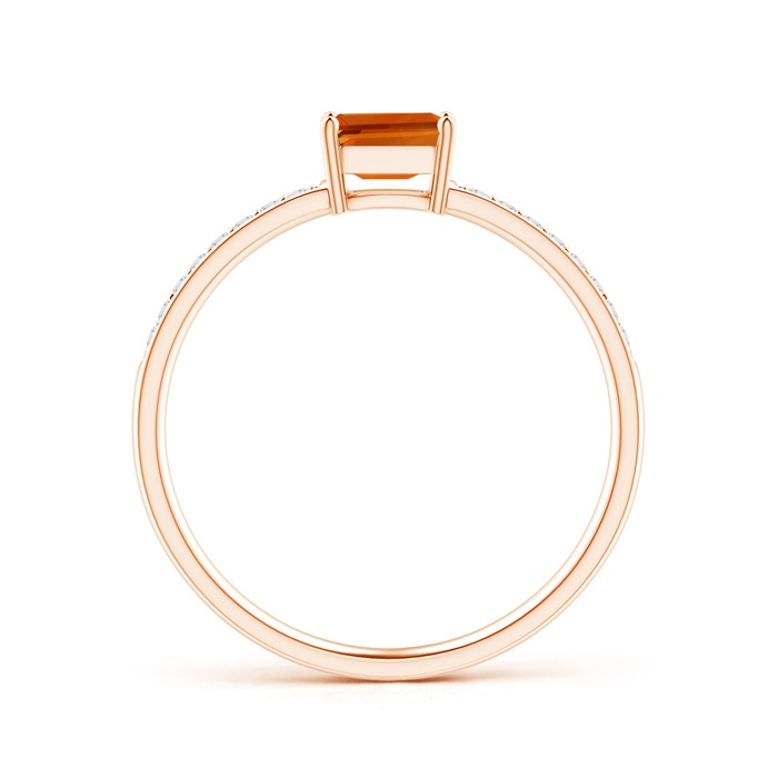 5x3mm AAAA East-West Emerald-Cut Citrine Solitaire Ring in Rose Gold side-1