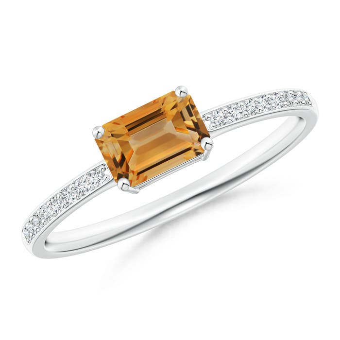 A - Citrine / 0.68 CT / 14 KT White Gold