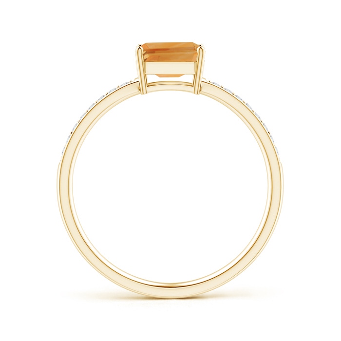 6x4mm A East-West Emerald-Cut Citrine Solitaire Ring in Yellow Gold side-1