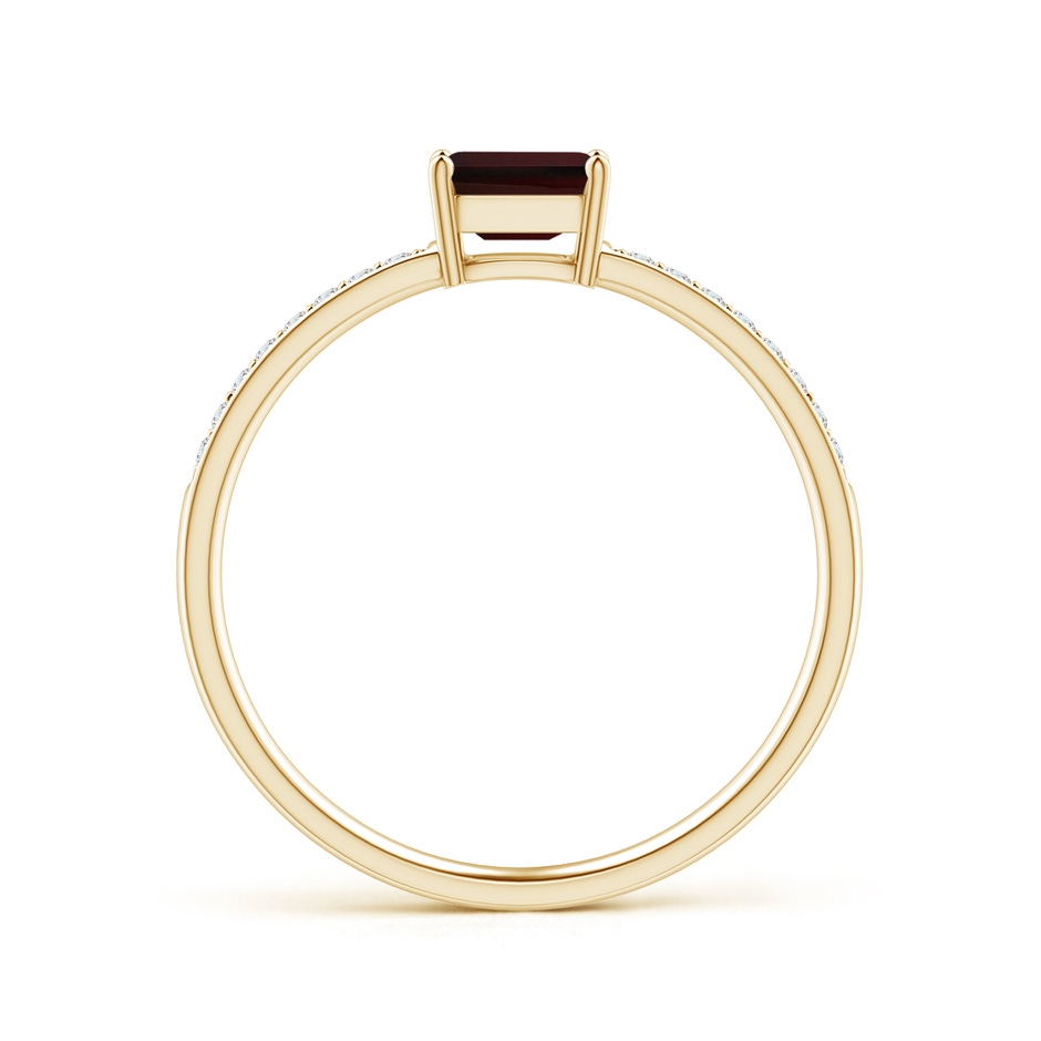 5x3mm A East-West Emerald-Cut Garnet Solitaire Ring in Yellow Gold side 199