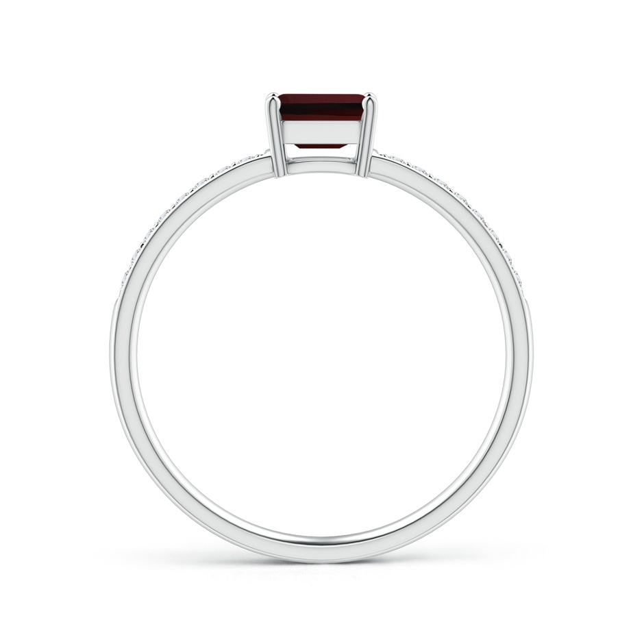 5x3mm AAA East-West Emerald-Cut Garnet Solitaire Ring in 18K White Gold side 199