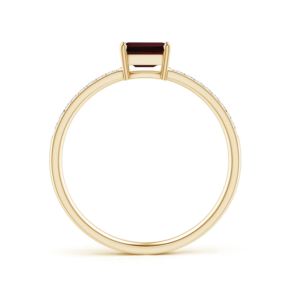5x3mm AAA East-West Emerald-Cut Garnet Solitaire Ring in Yellow Gold side 199