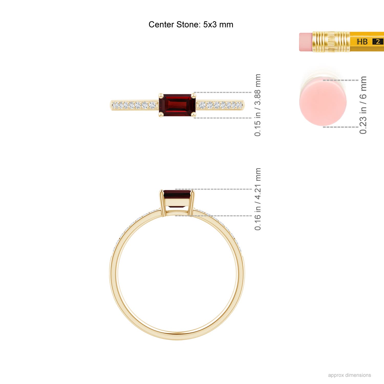 AAA - Garnet / 0.52 CT / 14 KT Yellow Gold