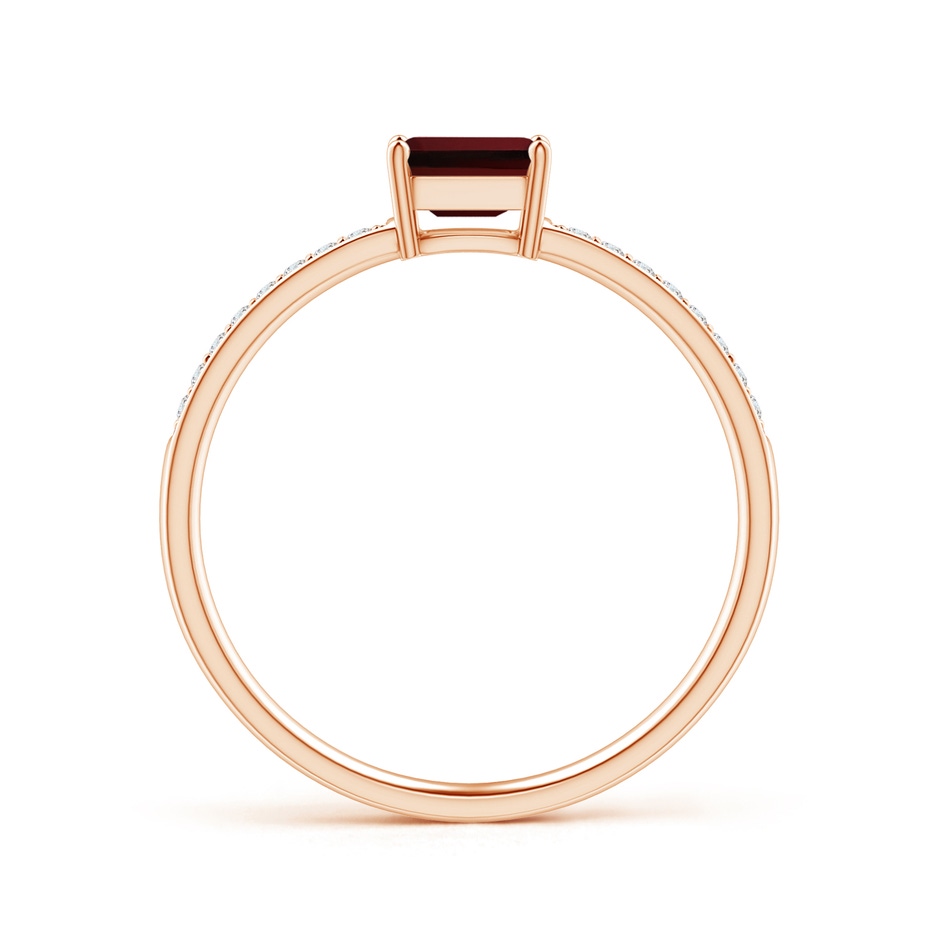 5x3mm AAAA East-West Emerald-Cut Garnet Solitaire Ring in 18K Rose Gold side 199