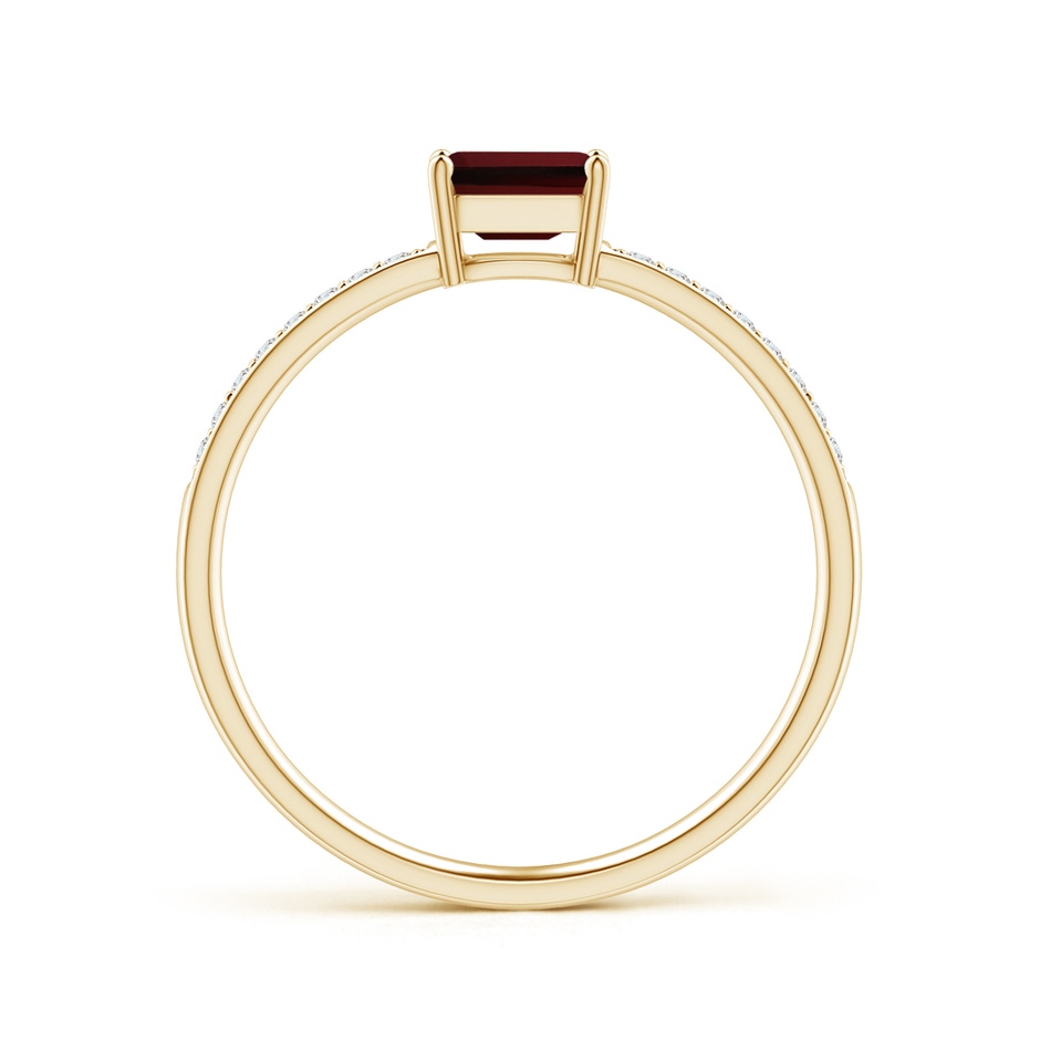 5x3mm AAAA East-West Emerald-Cut Garnet Solitaire Ring in 18K Yellow Gold side 199