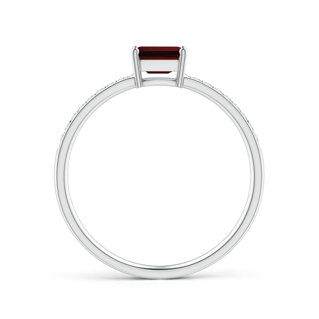 5x3mm AAAA East-West Emerald-Cut Garnet Solitaire Ring in P950 Platinum - side 199