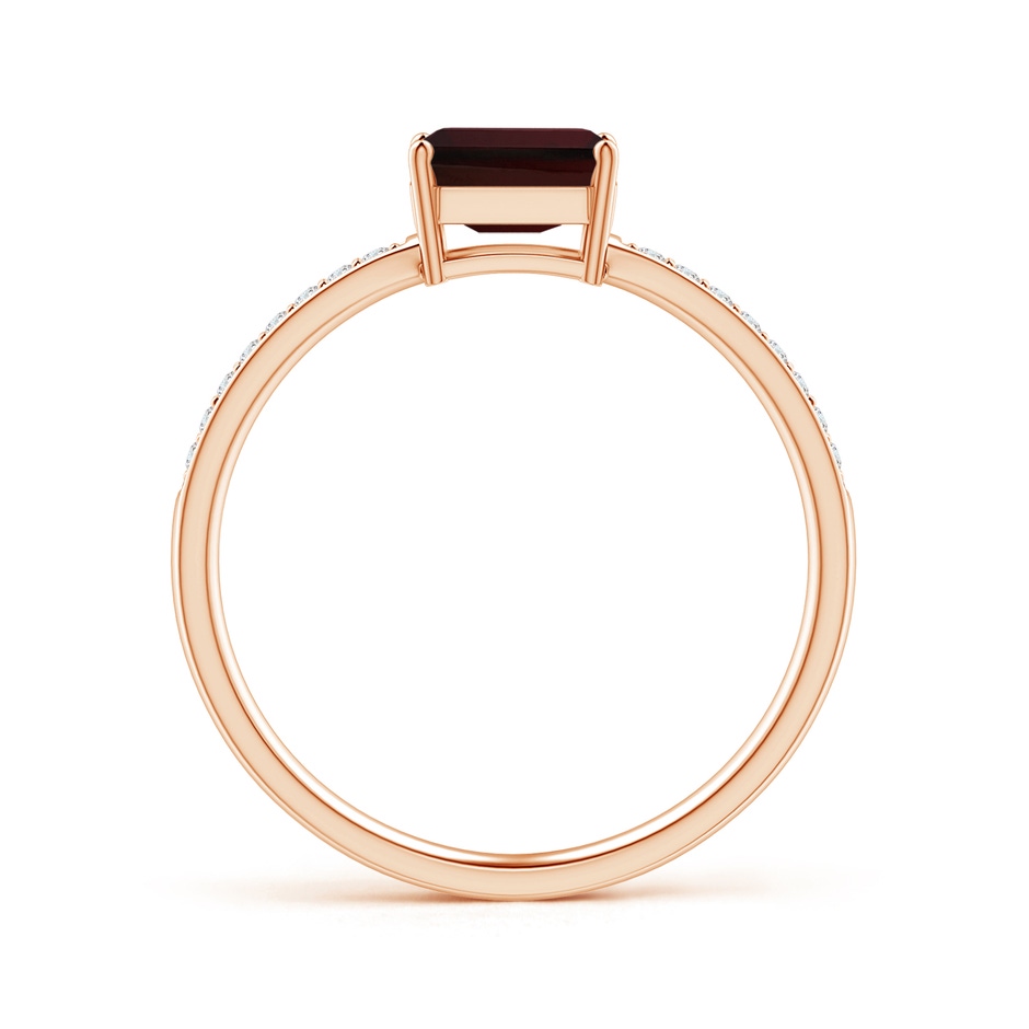 6x4mm A East-West Emerald-Cut Garnet Solitaire Ring in 18K Rose Gold side 199