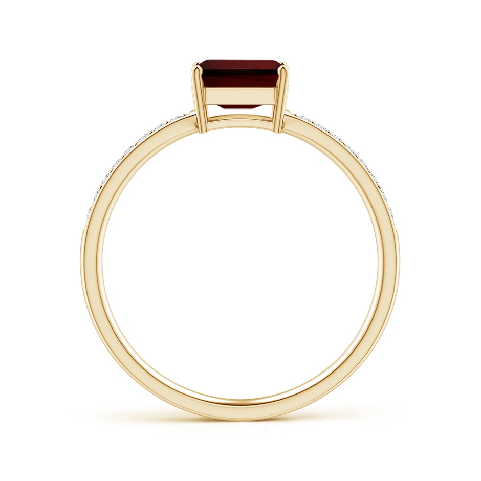 6x4mm AA East-West Emerald-Cut Garnet Solitaire Ring in 18K Yellow Gold side 199