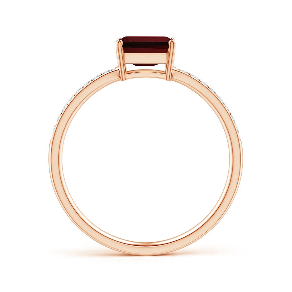 6x4mm AAAA East-West Emerald-Cut Garnet Solitaire Ring in 18K Rose Gold side 199