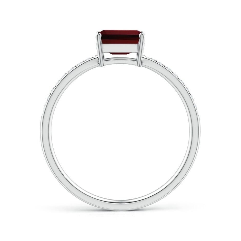6x4mm AAAA East-West Emerald-Cut Garnet Solitaire Ring in 18K White Gold side 199