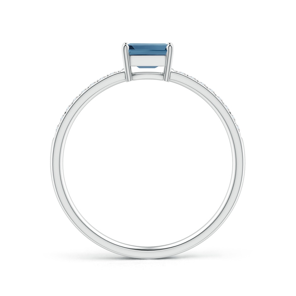 5x3mm A East-West Emerald-Cut London Blue Topaz Solitaire Ring in P950 Platinum product image