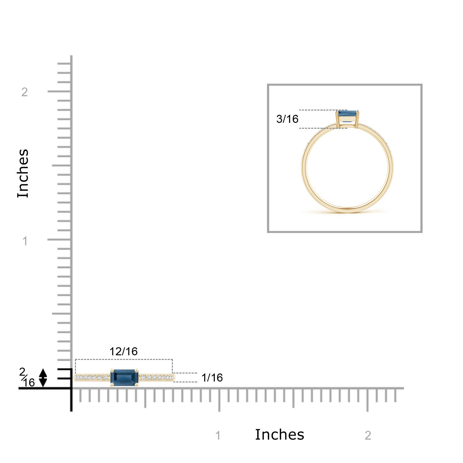 A - London Blue Topaz / 0.43 CT / 14 KT Yellow Gold