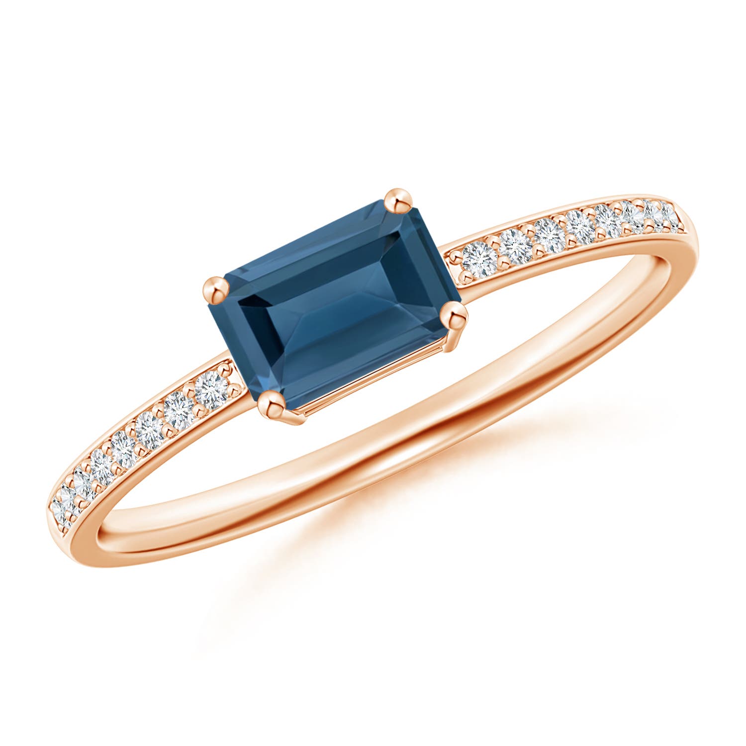 A - London Blue Topaz / 0.73 CT / 14 KT Rose Gold