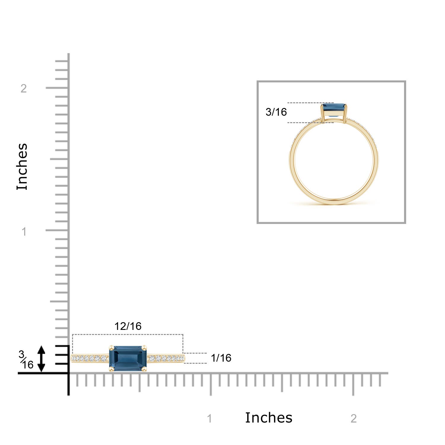 A - London Blue Topaz / 0.73 CT / 14 KT Yellow Gold