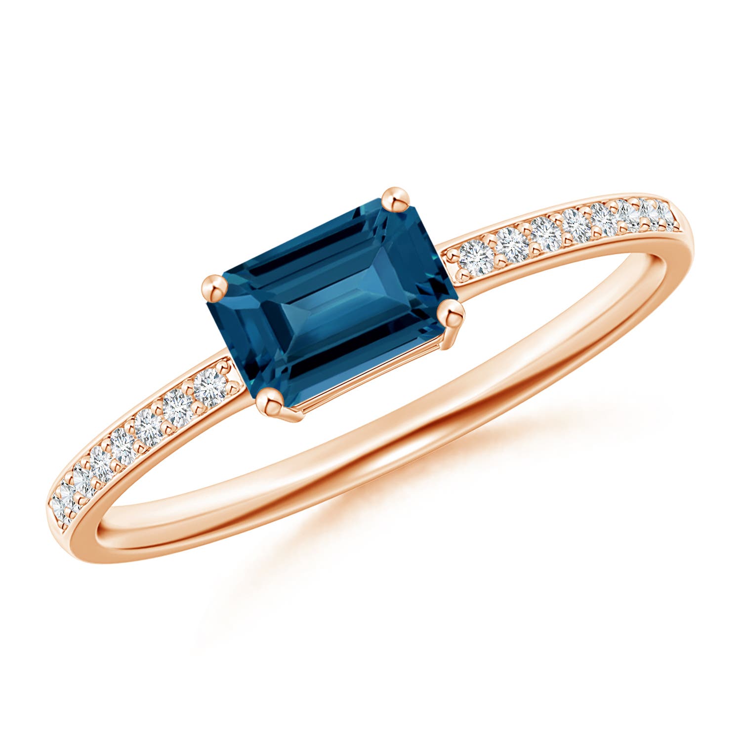 AAA - London Blue Topaz / 0.73 CT / 14 KT Rose Gold