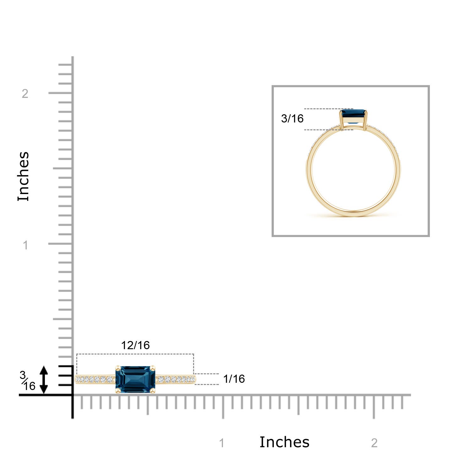 AAAA - London Blue Topaz / 0.73 CT / 14 KT Yellow Gold