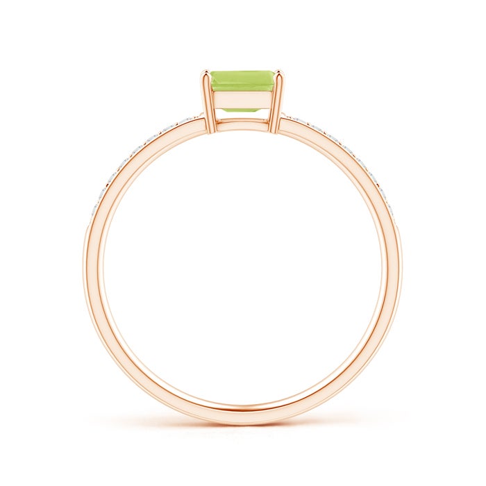East-West Emerald-Cut Peridot Solitaire Ring
