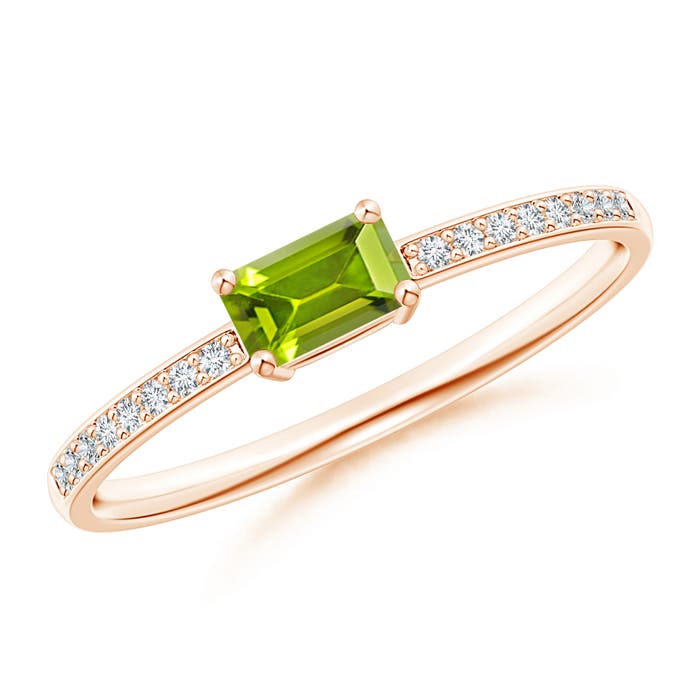 AAA - Peridot / 0.4 CT / 14 KT Rose Gold