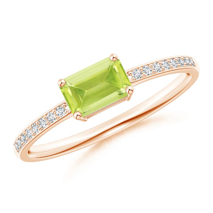 A - Peridot / 0.68 CT / 14 KT Rose Gold