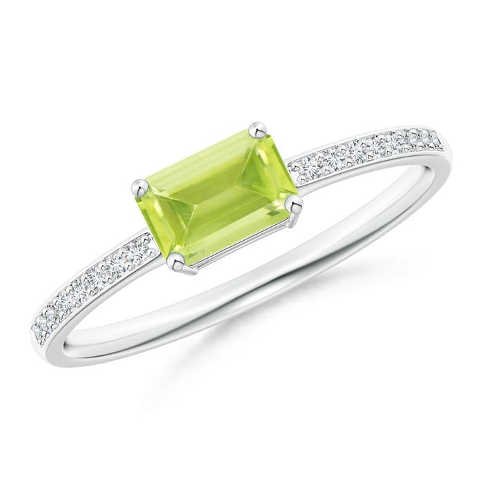 A - Peridot / 0.68 CT / 14 KT White Gold