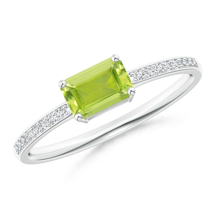 AA - Peridot / 0.68 CT / 14 KT White Gold