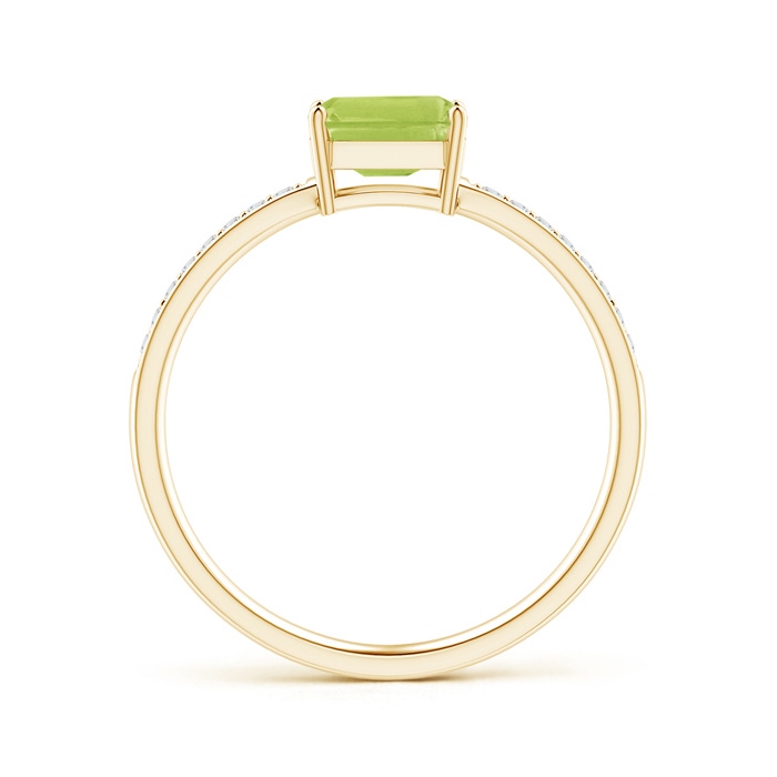 6x4mm AA East-West Emerald-Cut Peridot Solitaire Ring in Yellow Gold product image