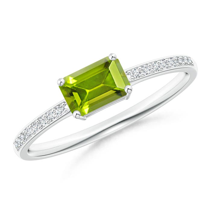 AAA - Peridot / 0.68 CT / 14 KT White Gold