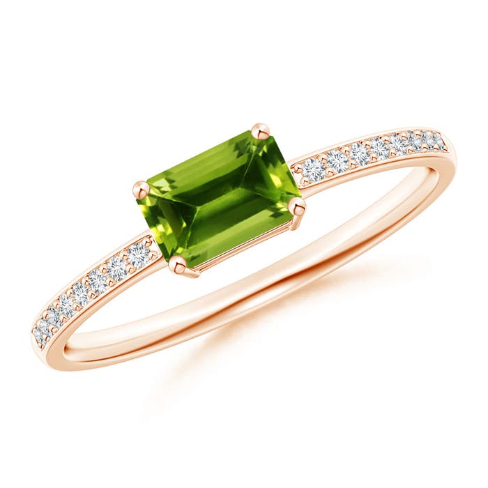 AAAA - Peridot / 0.68 CT / 14 KT Rose Gold