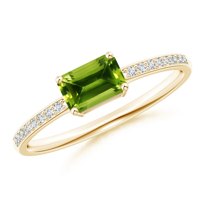 AAAA - Peridot / 0.68 CT / 14 KT Yellow Gold