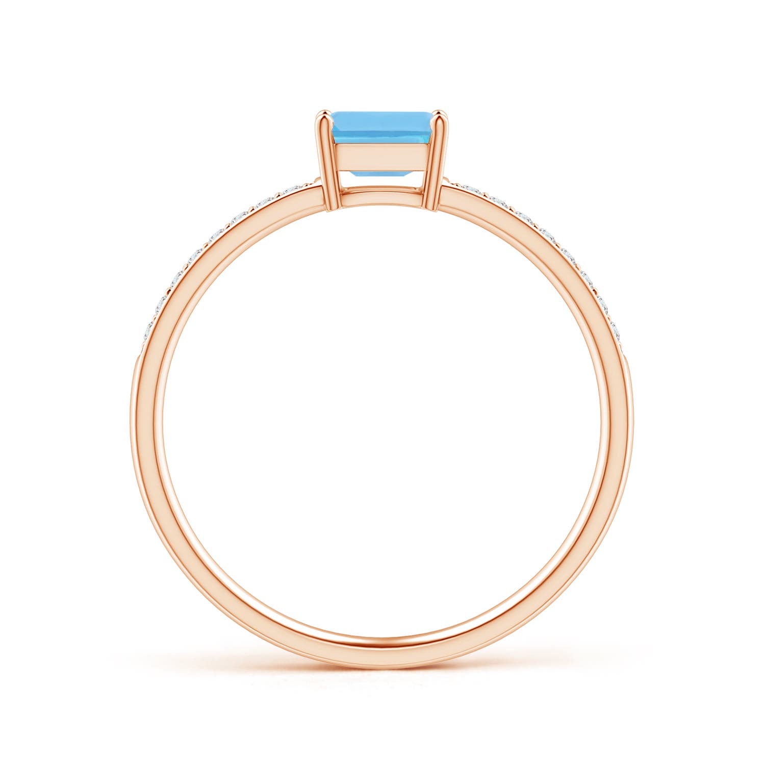 A - Swiss Blue Topaz / 0.43 CT / 14 KT Rose Gold