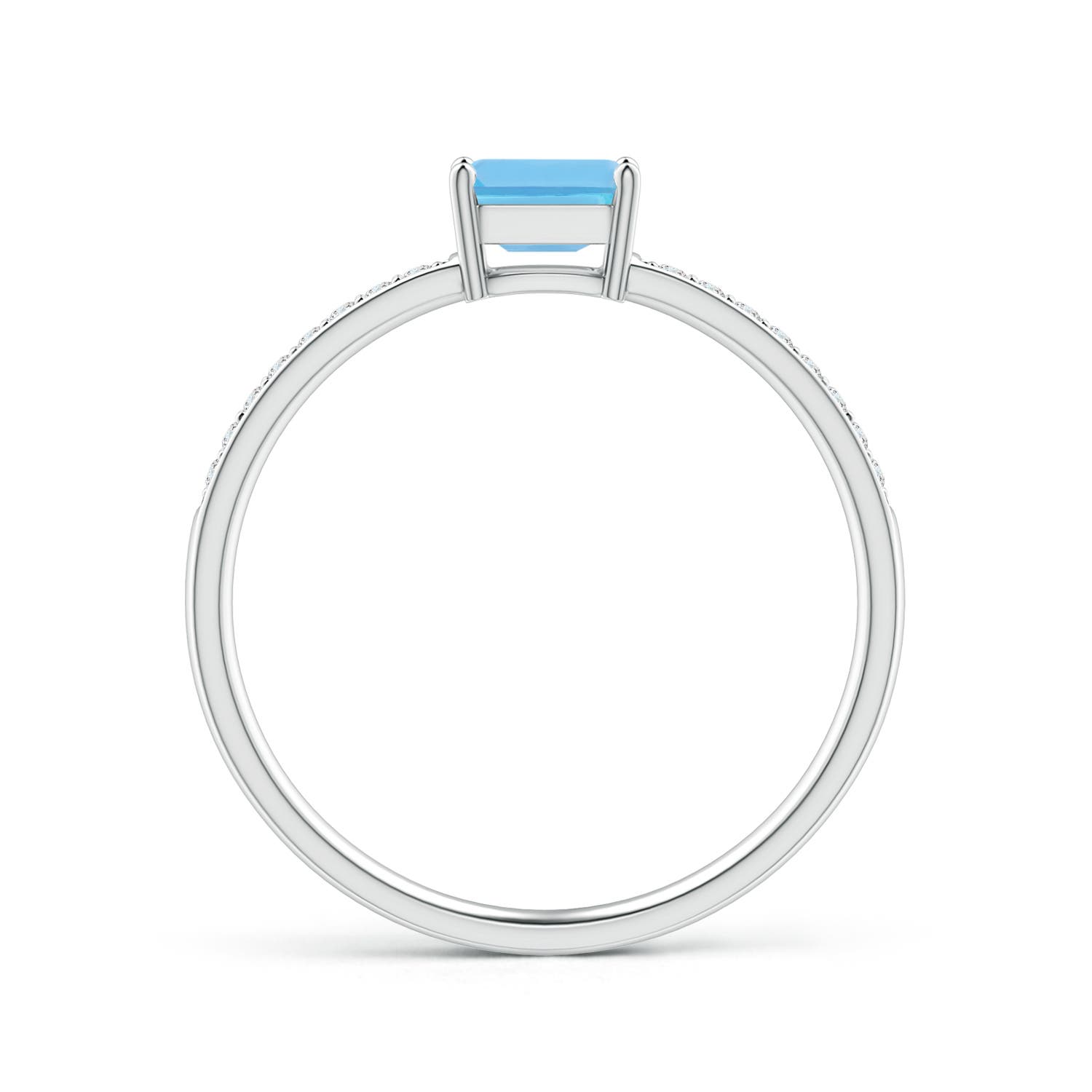 A - Swiss Blue Topaz / 0.43 CT / 14 KT White Gold