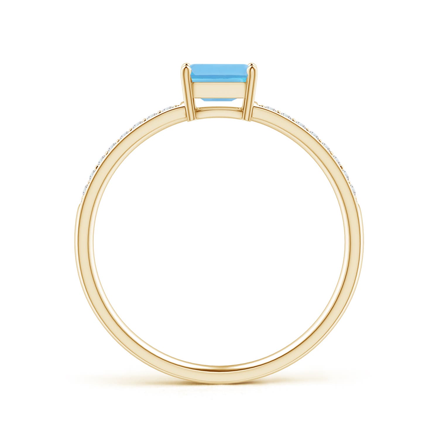 A - Swiss Blue Topaz / 0.43 CT / 14 KT Yellow Gold