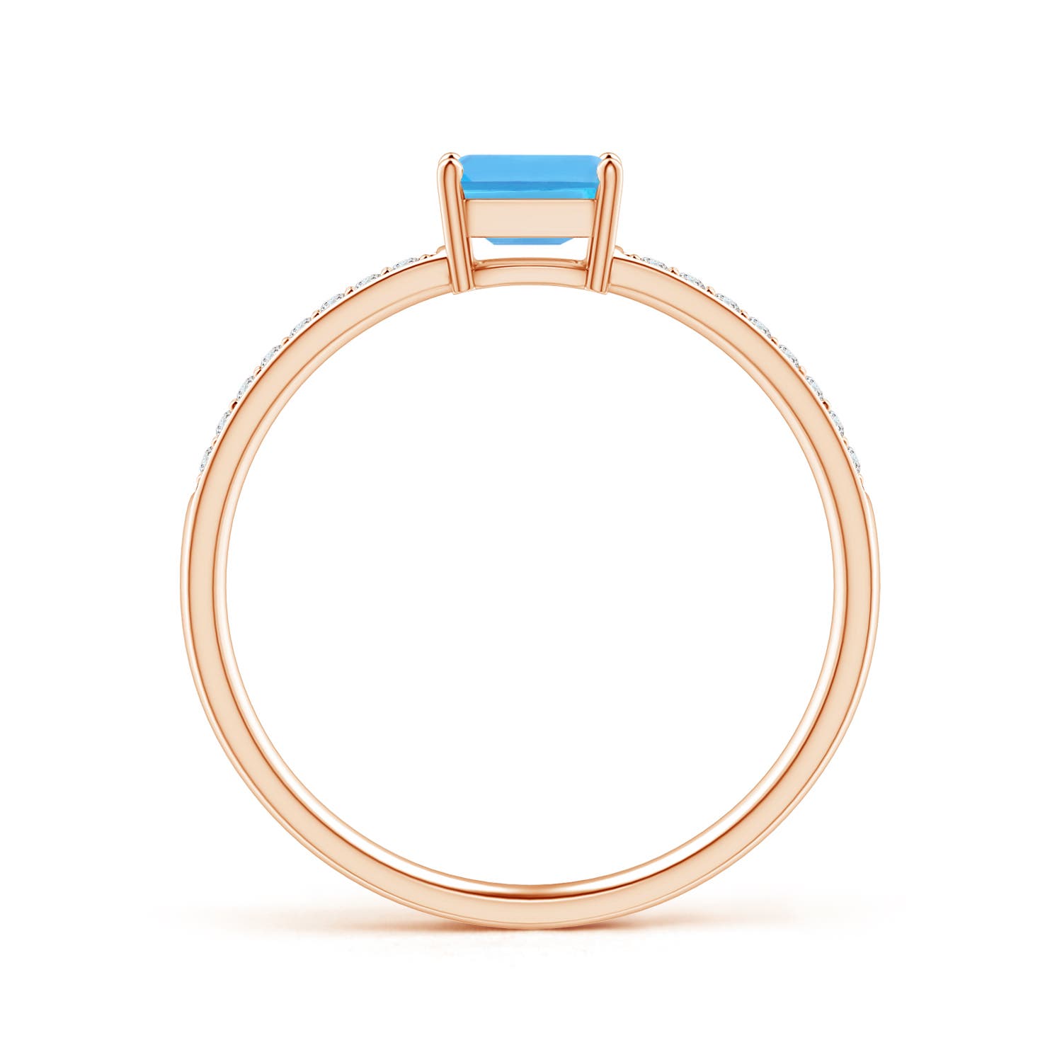 AA - Swiss Blue Topaz / 0.43 CT / 14 KT Rose Gold