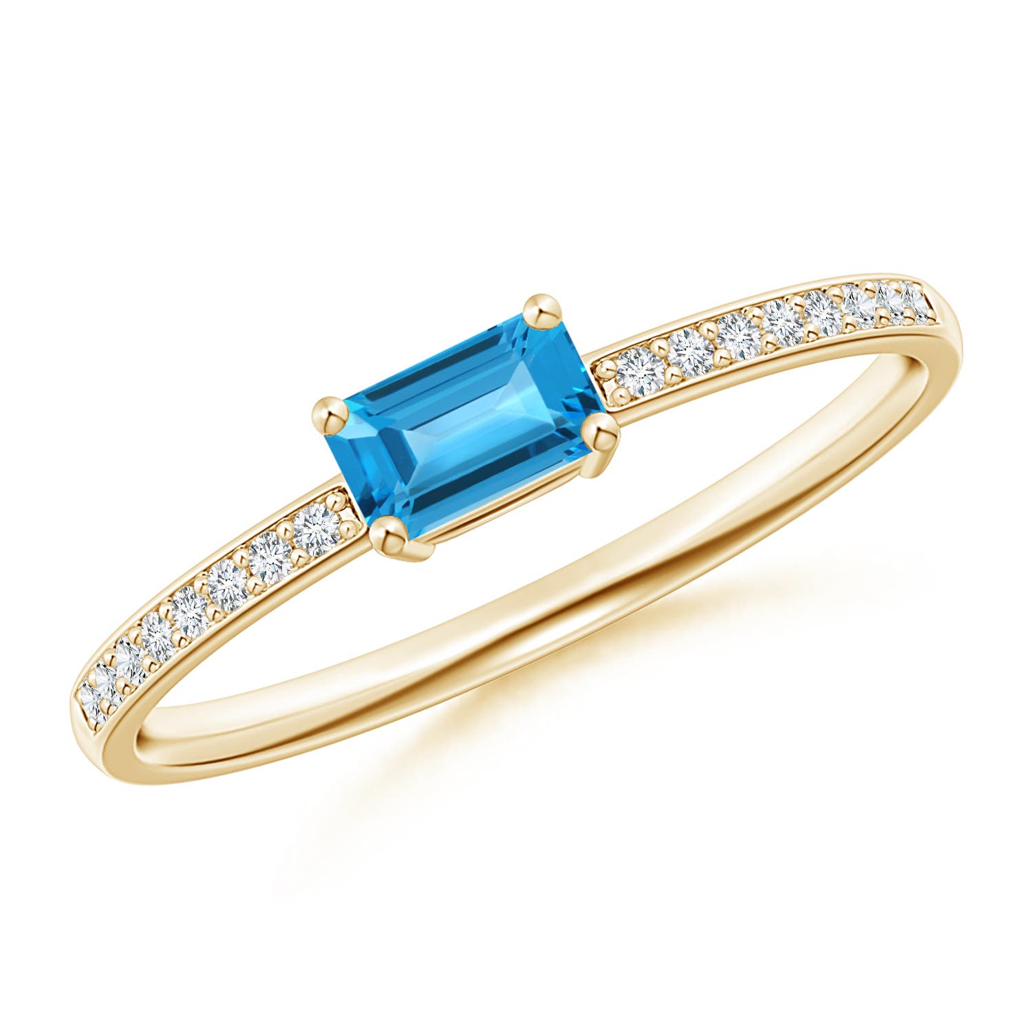 AAA - Swiss Blue Topaz / 0.43 CT / 14 KT Yellow Gold