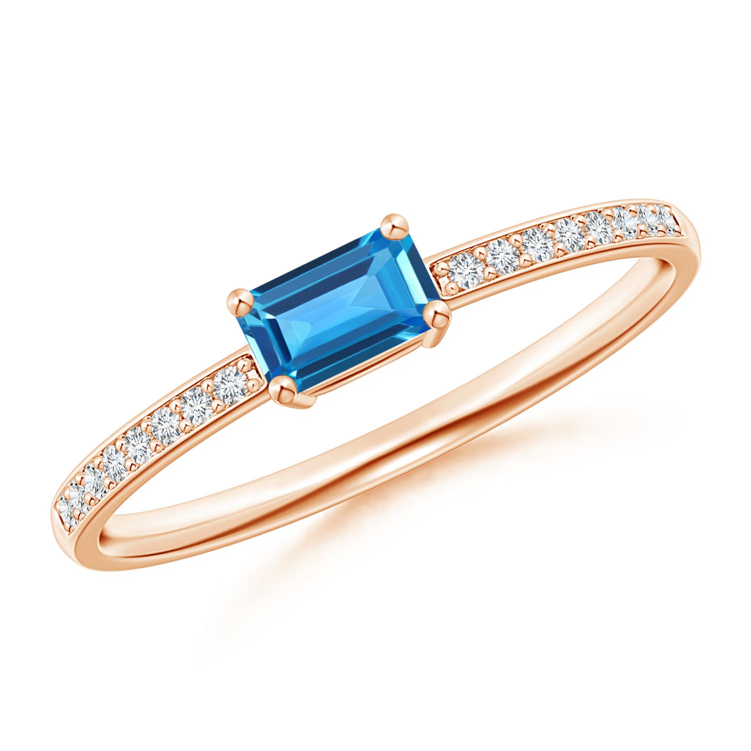 AAAA - Swiss Blue Topaz / 0.43 CT / 14 KT Rose Gold