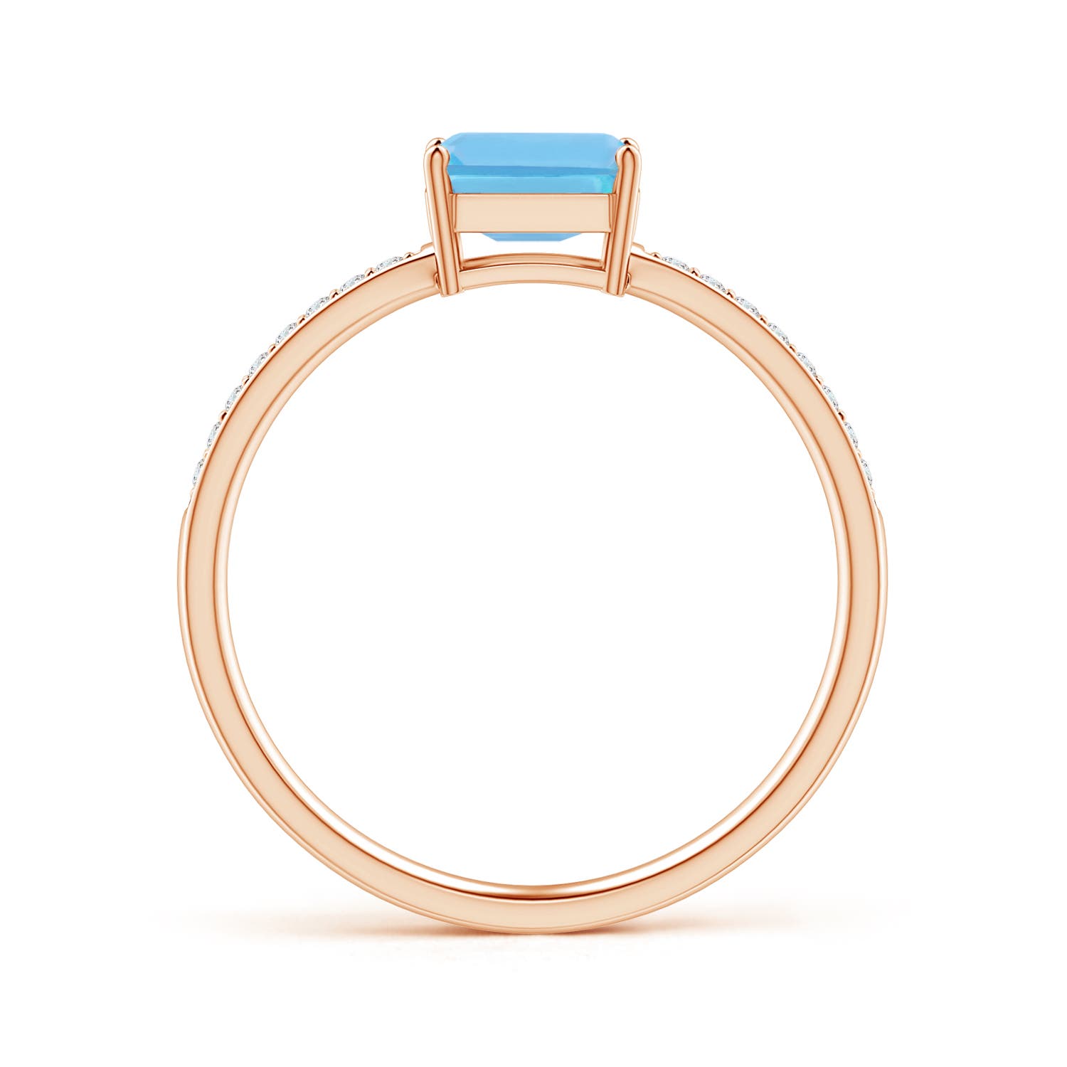 A - Swiss Blue Topaz / 0.73 CT / 14 KT Rose Gold