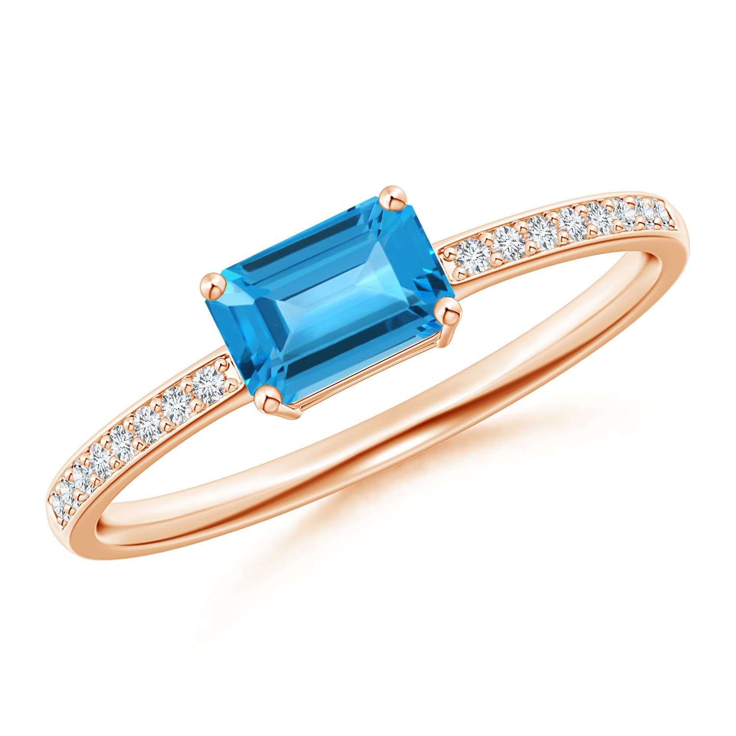 AAA - Swiss Blue Topaz / 0.73 CT / 14 KT Rose Gold