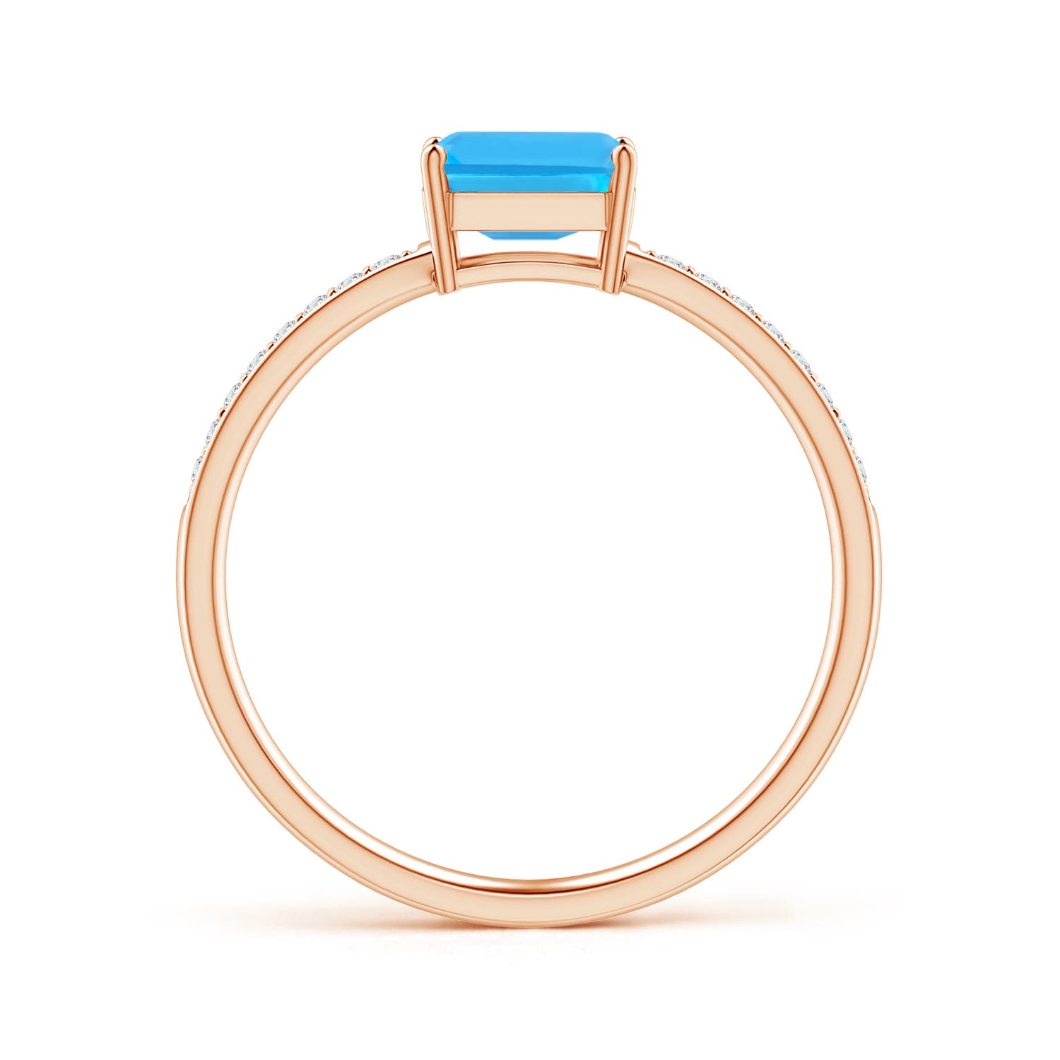 AAA - Swiss Blue Topaz / 0.73 CT / 14 KT Rose Gold